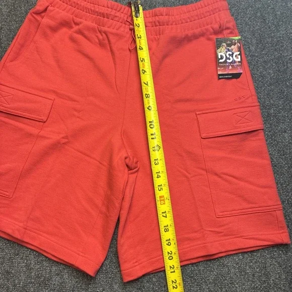DSG Cargo Terry Shorts Bungee Cinch Relaxed Fit Radical Red Mens Medium - Picture 5 of 10